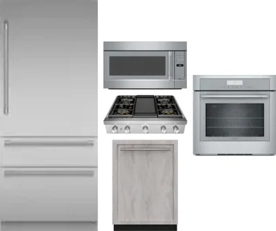 5 Piece Package Includes Refrigerator, Cooktop, Wall Oven, Microwave And Dishwasher