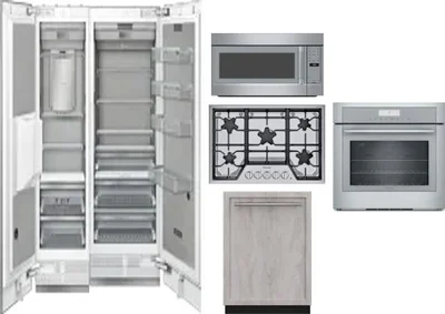 6 Piece Package Includes Refrigerator, Freezer, Cooktop, Wall Oven, Microwave And Dishwasher