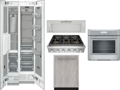 6 Piece Package Includes Refrigerator, Freezer, Cooktop, Wall Oven, Hood And Dishwasher