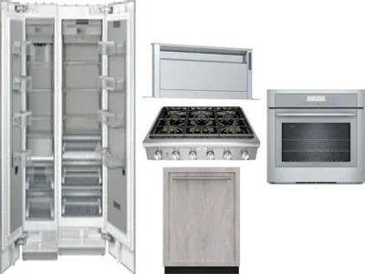 6 Piece Package Includes Refrigerator, Freezer, Cooktop, Wall Oven, Hood And Dishwasher