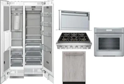 6 Piece Package Includes Refrigerator, Freezer, Cooktop, Wall Oven, Hood And Dishwasher