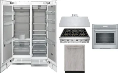 6 Piece Package Includes Refrigerator, Freezer, Cooktop, Wall Oven, Hood And Dishwasher