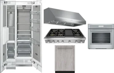 6 Piece Package Includes Refrigerator, Freezer, Cooktop, Wall Oven, Hood And Dishwasher