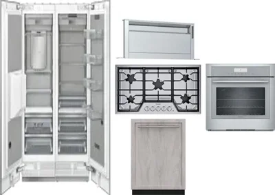 6 Piece Package Includes Refrigerator, Freezer, Cooktop, Wall Oven, Hood And Dishwasher