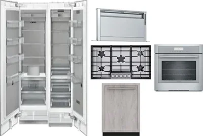 6 Piece Package Includes Refrigerator, Freezer, Cooktop, Wall Oven, Hood And Dishwasher