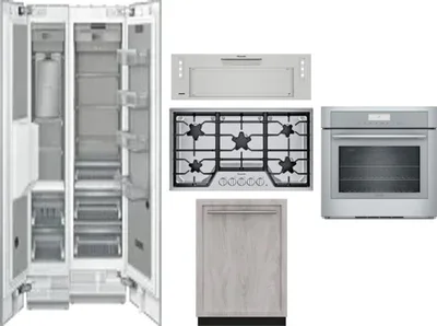 6 Piece Package Includes Refrigerator, Freezer, Cooktop, Wall Oven, Hood And Dishwasher