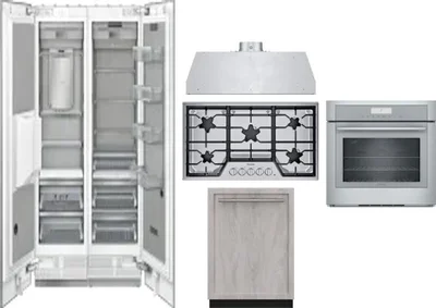 6 Piece Package Includes Refrigerator, Freezer, Cooktop, Wall Oven, Hood And Dishwasher