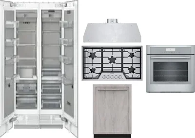 6 Piece Package Includes Refrigerator, Freezer, Cooktop, Wall Oven, Hood And Dishwasher