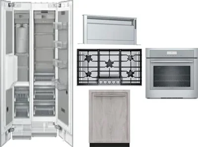6 Piece Package Includes Refrigerator, Freezer, Cooktop, Wall Oven, Hood And Dishwasher