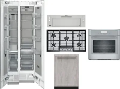 6 Piece Package Includes Refrigerator, Freezer, Cooktop, Wall Oven, Hood And Dishwasher