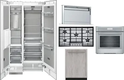 6 Piece Package Includes Refrigerator, Freezer, Cooktop, Wall Oven, Hood And Dishwasher