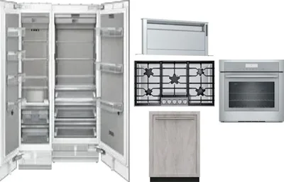 6 Piece Package Includes Refrigerator, Freezer, Cooktop, Wall Oven, Hood And Dishwasher