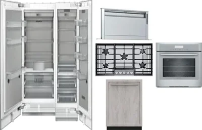 6 Piece Package Includes Refrigerator, Freezer, Cooktop, Wall Oven, Hood And Dishwasher