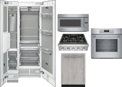 6 Piece Package Includes Refrigerator, Freezer, Cooktop, Wall Oven, Microwave And Dishwasher