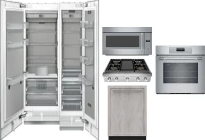 6 Piece Package Includes Refrigerator, Freezer, Cooktop, Wall Oven, Microwave And Dishwasher