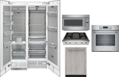 6 Piece Package Includes Refrigerator, Freezer, Cooktop, Wall Oven, Microwave And Dishwasher