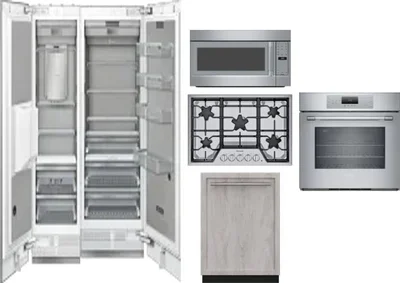 6 Piece Package Includes Refrigerator, Freezer, Cooktop, Wall Oven, Microwave And Dishwasher