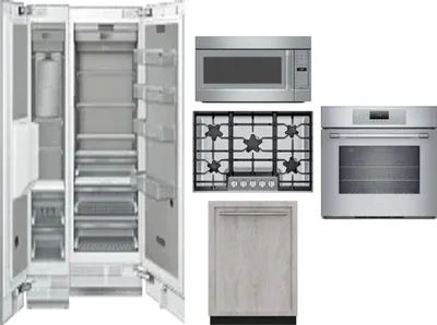 6 Piece Package Includes Refrigerator, Freezer, Cooktop, Wall Oven, Microwave And Dishwasher