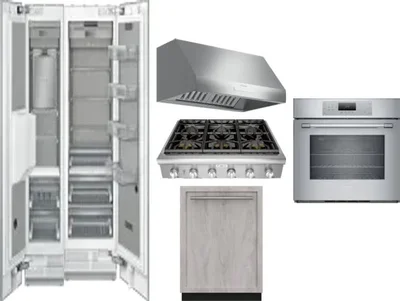 6 Piece Package Includes Refrigerator, Freezer, Cooktop, Wall Oven, Hood And Dishwasher