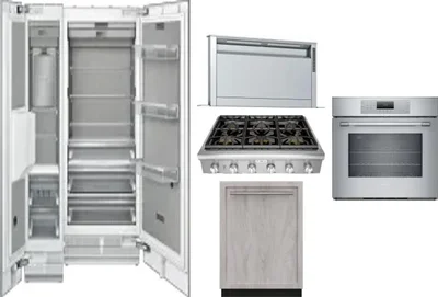 6 Piece Package Includes Refrigerator, Freezer, Cooktop, Wall Oven, Hood And Dishwasher
