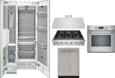 6 Piece Package Includes Refrigerator, Freezer, Cooktop, Wall Oven, Hood And Dishwasher