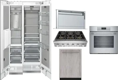 6 Piece Package Includes Refrigerator, Freezer, Cooktop, Wall Oven, Hood And Dishwasher