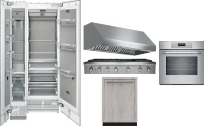 6 Piece Package Includes Refrigerator, Freezer, Cooktop, Wall Oven, Hood And Dishwasher