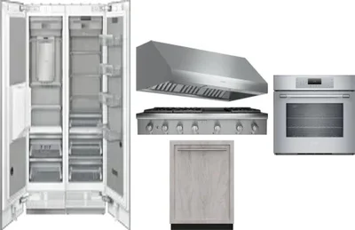 6 Piece Package Includes Refrigerator, Freezer, Cooktop, Wall Oven, Hood And Dishwasher