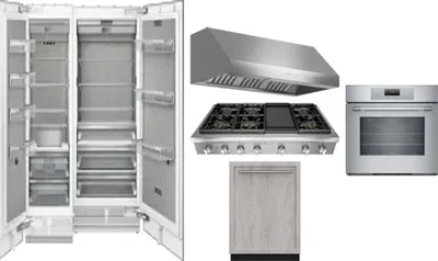 6 Piece Package Includes Refrigerator, Freezer, Cooktop, Wall Oven, Hood And Dishwasher