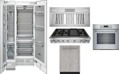 6 Piece Package Includes Refrigerator, Freezer, Cooktop, Wall Oven, Hood And Dishwasher
