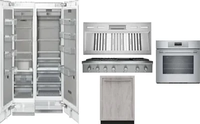 6 Piece Package Includes Refrigerator, Freezer, Cooktop, Wall Oven, Hood And Dishwasher