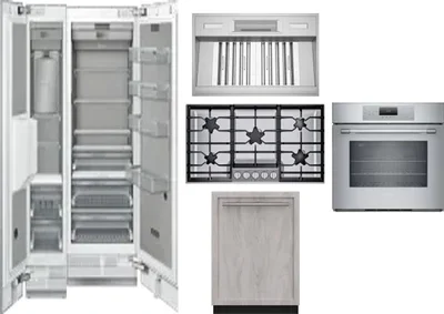 6 Piece Package Includes Refrigerator, Freezer, Cooktop, Wall Oven, Hood And Dishwasher