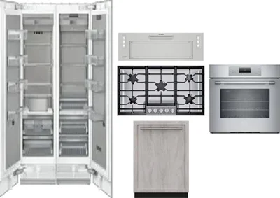 6 Piece Package Includes Refrigerator, Freezer, Cooktop, Wall Oven, Hood And Dishwasher