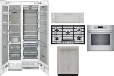 6 Piece Package Includes Refrigerator, Freezer, Cooktop, Wall Oven, Hood And Dishwasher