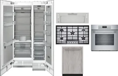 6 Piece Package Includes Refrigerator, Freezer, Cooktop, Wall Oven, Hood And Dishwasher