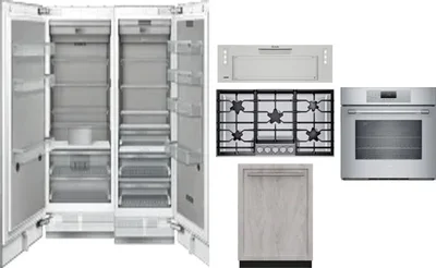 6 Piece Package Includes Refrigerator, Freezer, Cooktop, Wall Oven, Hood And Dishwasher