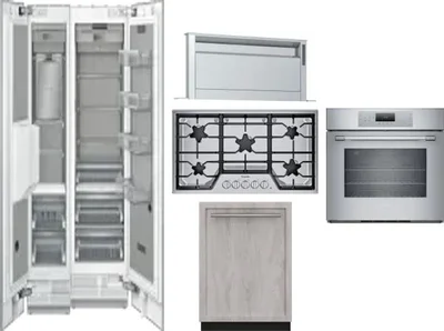 6 Piece Package Includes Refrigerator, Freezer, Cooktop, Wall Oven, Hood And Dishwasher