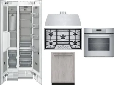 6 Piece Package Includes Refrigerator, Freezer, Cooktop, Wall Oven, Hood And Dishwasher