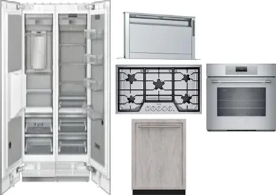 6 Piece Package Includes Refrigerator, Freezer, Cooktop, Wall Oven, Hood And Dishwasher