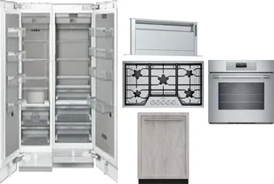 6 Piece Package Includes Refrigerator, Freezer, Cooktop, Wall Oven, Hood And Dishwasher