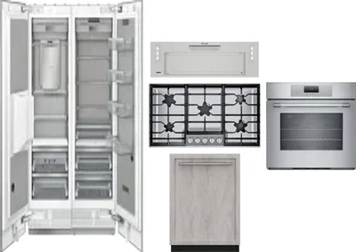 6 Piece Package Includes Refrigerator, Freezer, Cooktop, Wall Oven, Hood And Dishwasher