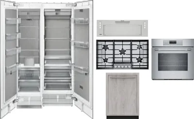 6 Piece Package Includes Refrigerator, Freezer, Cooktop, Wall Oven, Hood And Dishwasher