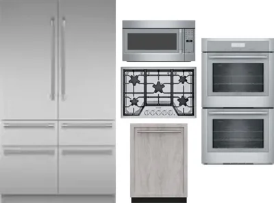 5 Piece Package Includes Refrigerator, Cooktop, Wall Oven, Microwave And Dishwasher