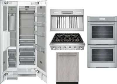 6 Piece Package Includes Refrigerator, Freezer, Cooktop, Wall Oven, Hood And Dishwasher