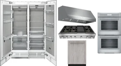 6 Piece Package Includes Refrigerator, Freezer, Cooktop, Wall Oven, Hood And Dishwasher