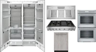 6 Piece Package Includes Refrigerator, Freezer, Cooktop, Wall Oven, Hood And Dishwasher