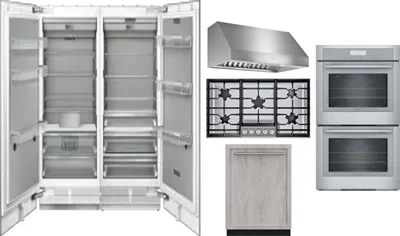 6 Piece Package Includes Refrigerator, Freezer, Cooktop, Wall Oven, Hood And Dishwasher