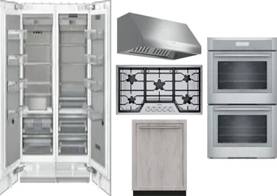 6 Piece Package Includes Refrigerator, Freezer, Cooktop, Wall Oven, Hood And Dishwasher