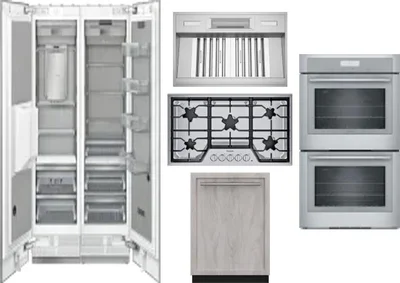 6 Piece Package Includes Refrigerator, Freezer, Cooktop, Wall Oven, Hood And Dishwasher
