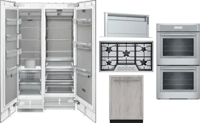 6 Piece Package Includes Refrigerator, Freezer, Cooktop, Wall Oven, Hood And Dishwasher